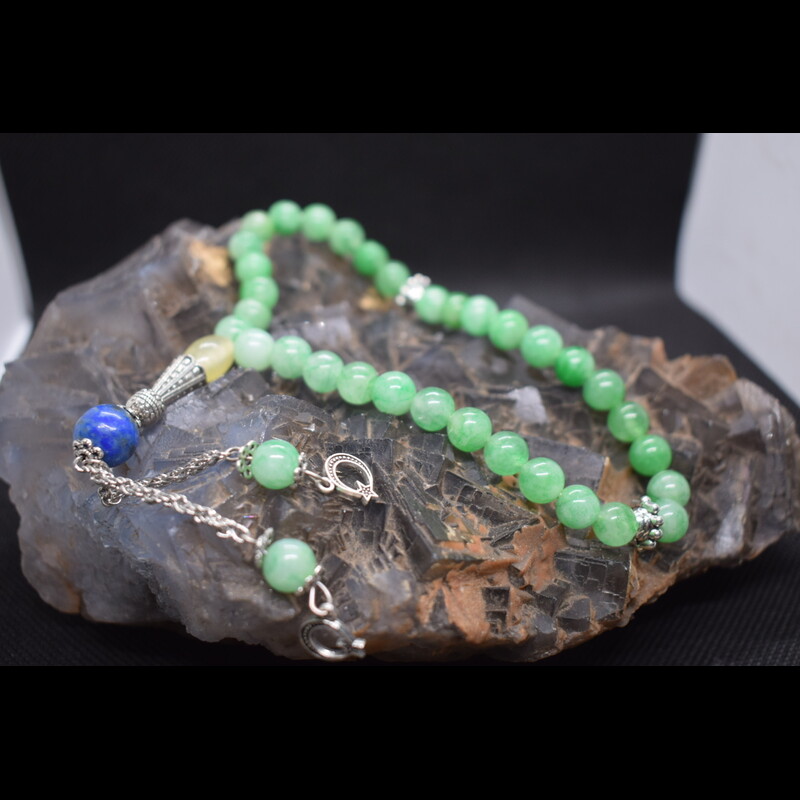 Light Green Agate(Aqeeq) Tasbeeh