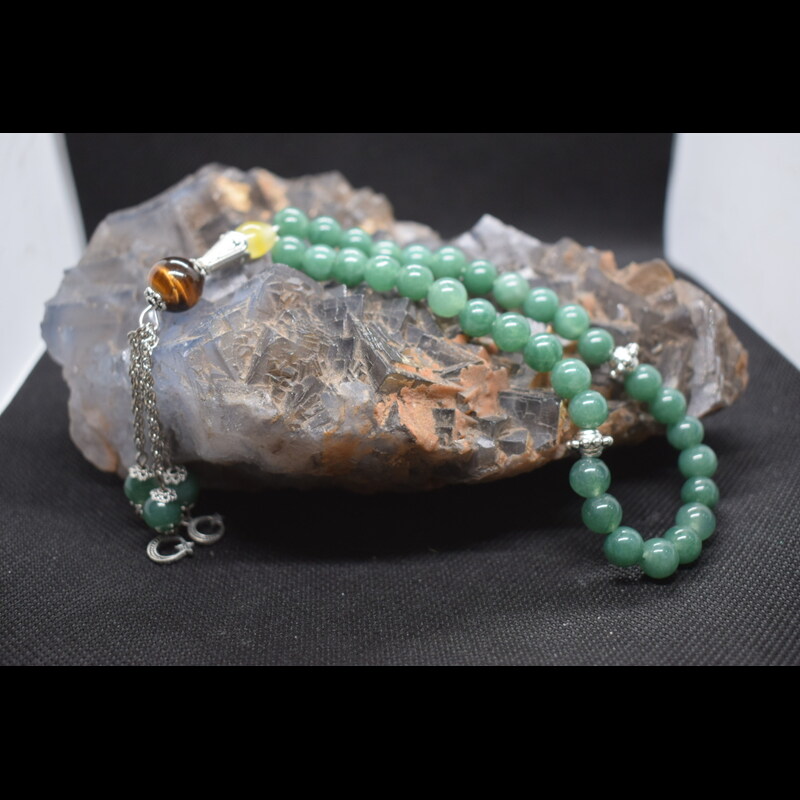 Natural Green Aventurine Tasbeeh | Genuine Gemstone Prayer Beads