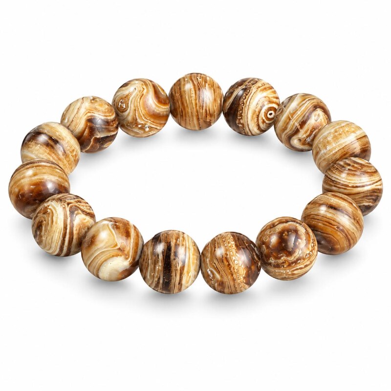 Natural Calcite Bracelet | Banded Calcite Beads
