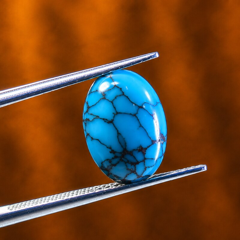 Natural Kingman Spiderweb Turquoise Feroza – 3.80 Ct Yasirgemstones