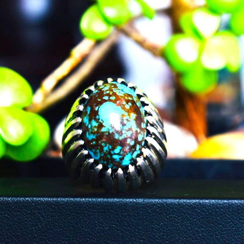 Natural Lander Blue Turquoise Feroza Ring251