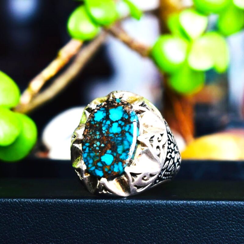 Natural Turquoise Feroza Ring12.5