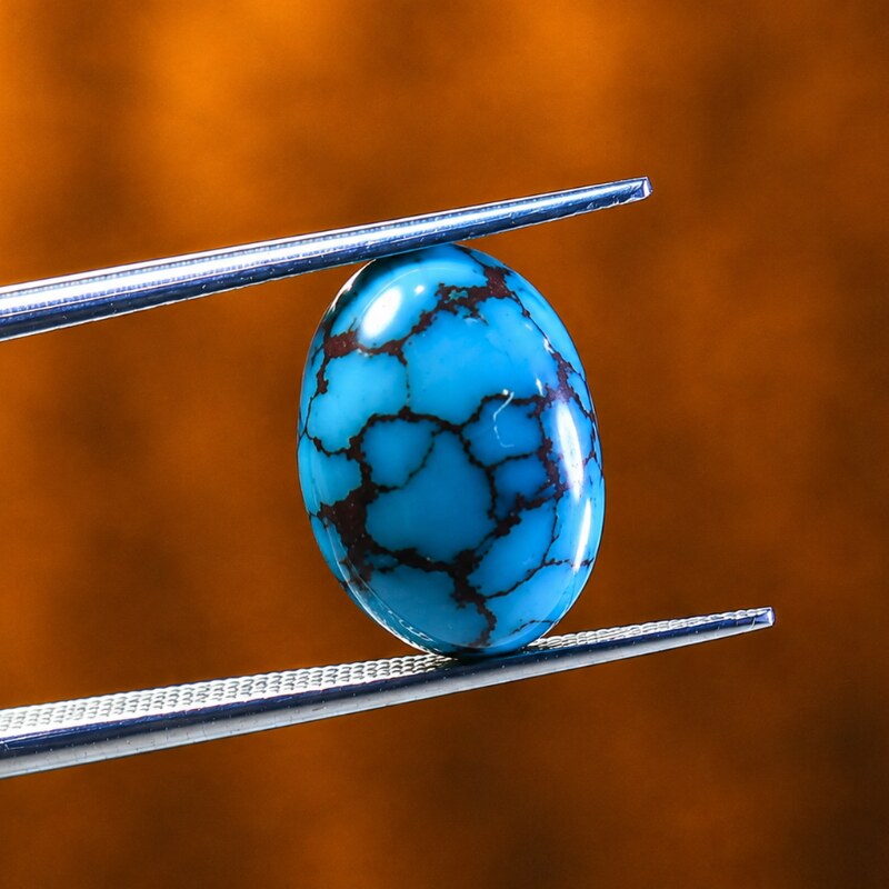 Natural Kingman Spiderweb Turquoise Feroza – 6.70 Ct Yasir Gemstones