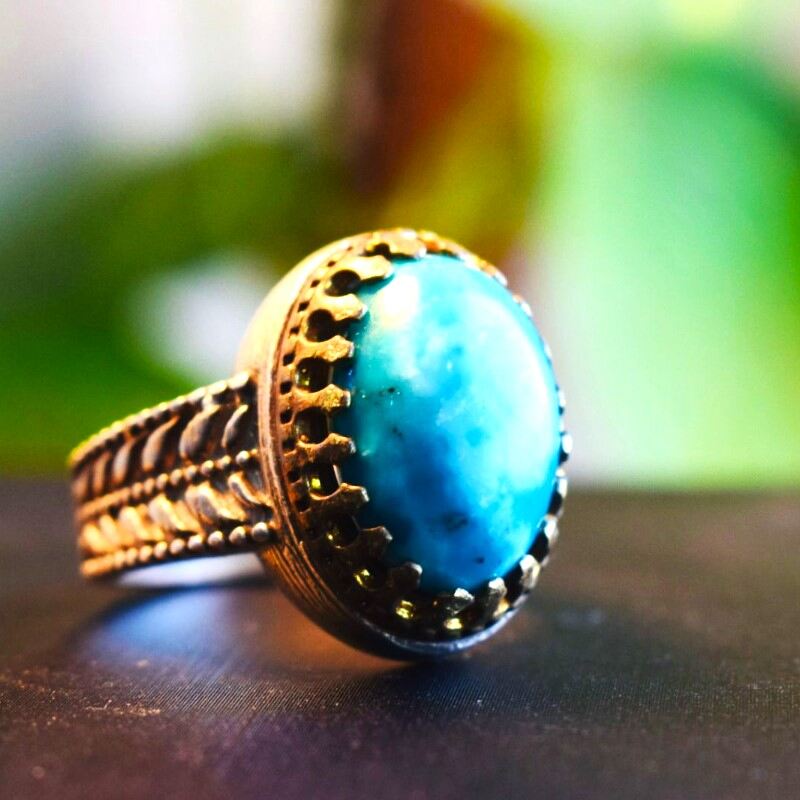 Natural Turquoise Feroza Ring image-