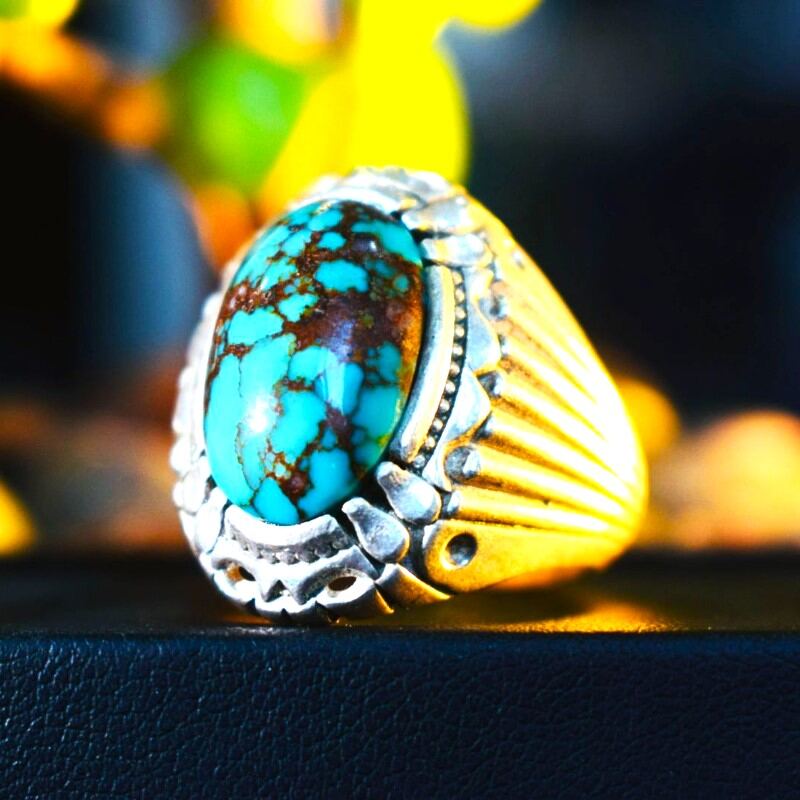 Natural Turquoise Feroza Ring(21) (1)