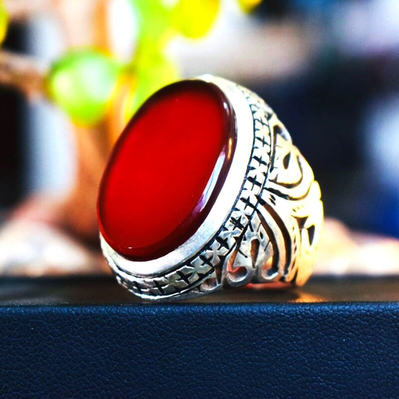 Natural Carnelian Agate Yemeni Aqeeq Ring800 (16) (1)