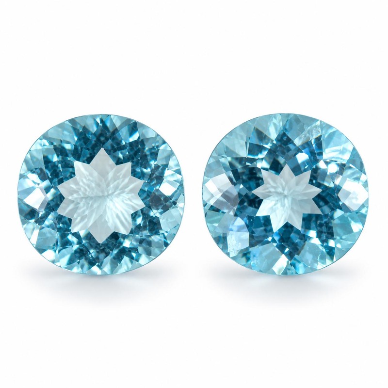Natural Swiss Blue Topaz Gemstone Pair Matched Blue Topaz 10 Ct(Pair)
