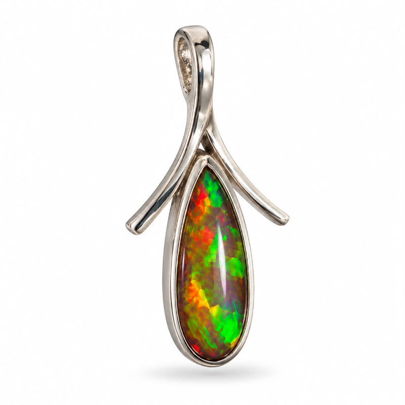 Natural Opal Silver Pendant Premium Opal Jewelry